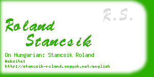 roland stancsik business card